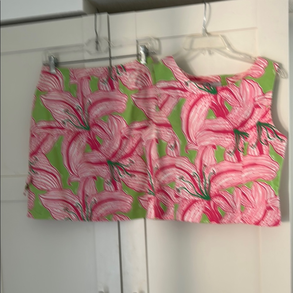 Lilly Pulitzer Pink and Green Floral Fabric